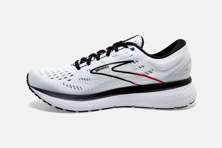 Glycerin 19 Road Brooks Running Shoes NZ Mens - White/Black/Red - ORUKQB-831